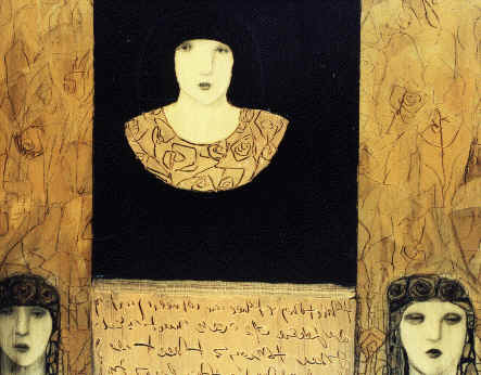 Triple Portrait in Honey Pine Glazes by artist Cynthia Markert