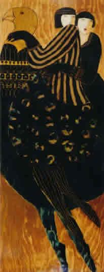 Triple Portrait in Midnight Blue by artist Cynthia Markert